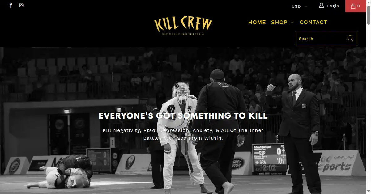 killcrew.co as the Internet Archive first saved it, 6 May 2020
