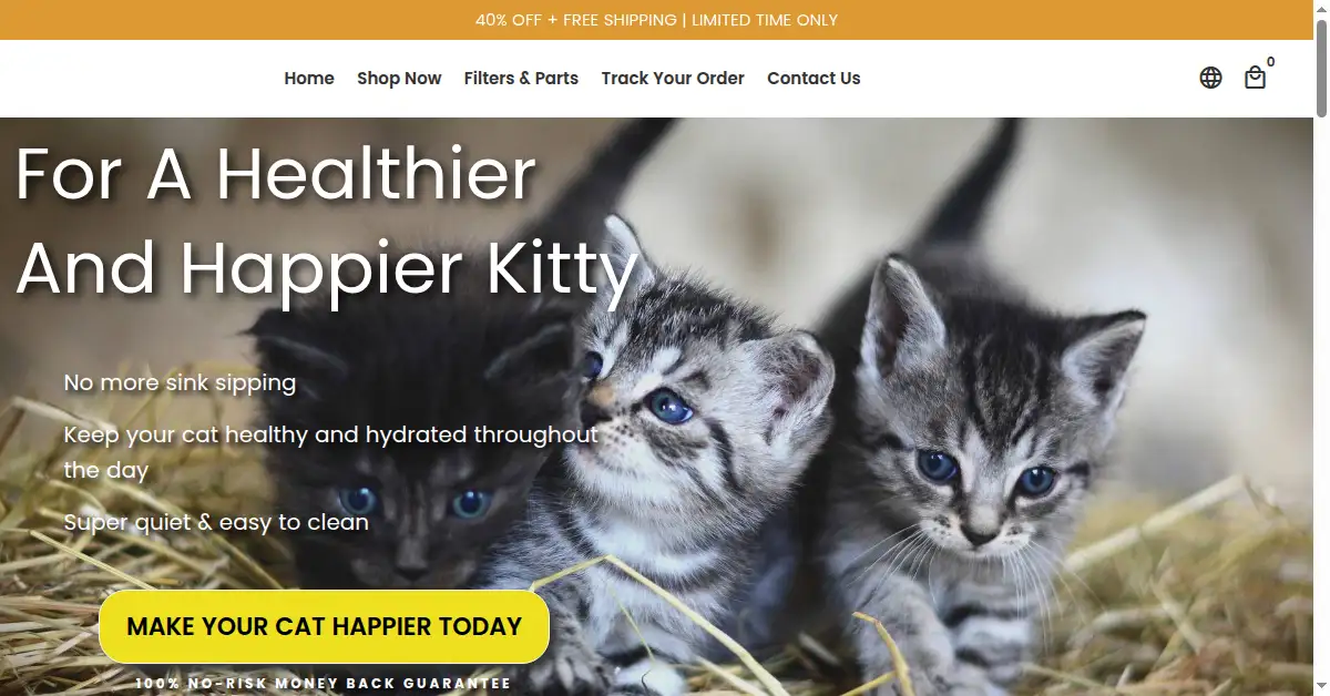 kittyspout.com as the Internet Archive first saved it, 2 Sep 2021