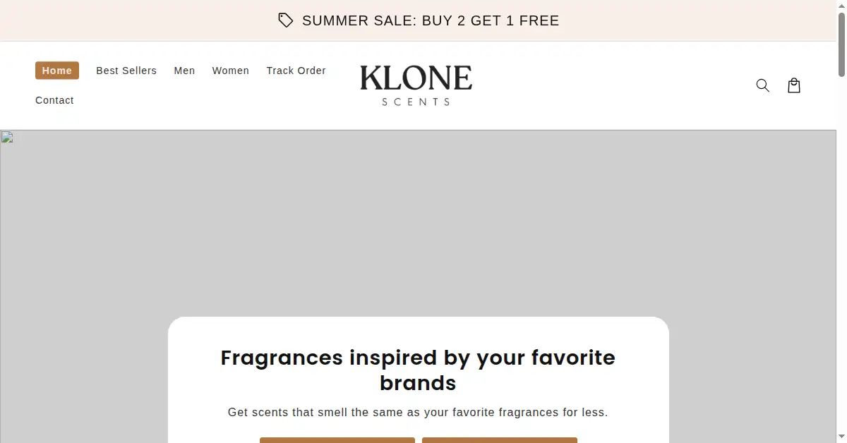 klonescents.com as the Internet Archive first saved it, 1 Sep 2024
