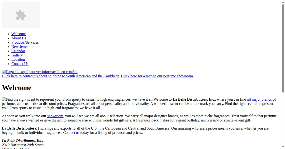 labelleperfumes.com as the Internet Archive first saved it, 24 Sep 2009
