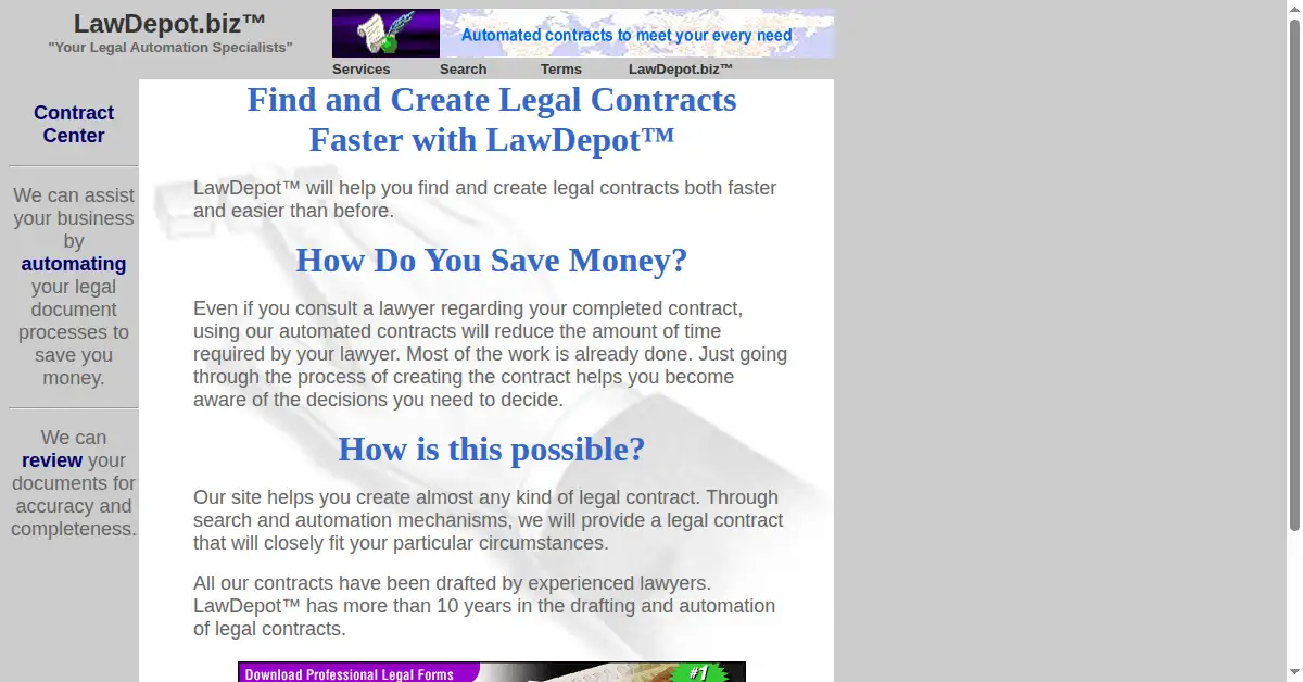 lawdepot.com as the Internet Archive first saved it, 22 Sep 2002