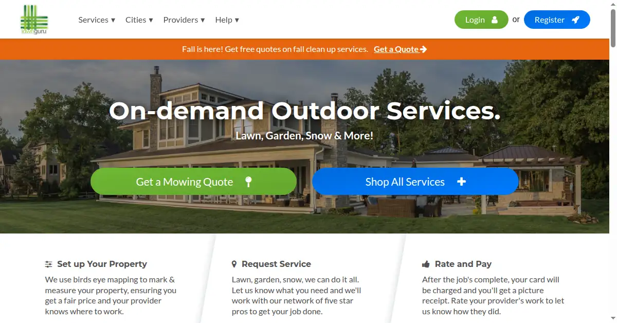 lawnguru.co as the Internet Archive first saved it, 15 Jan 2019