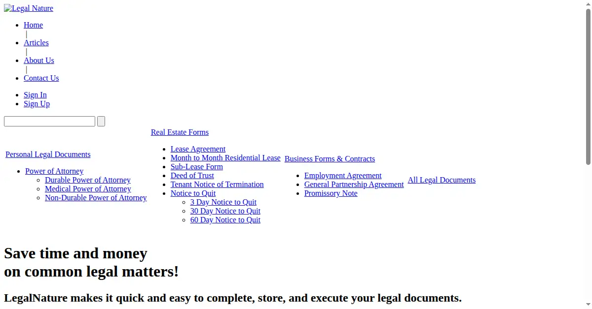 legalnature.com as the Internet Archive first saved it, 3 Mar 2011
