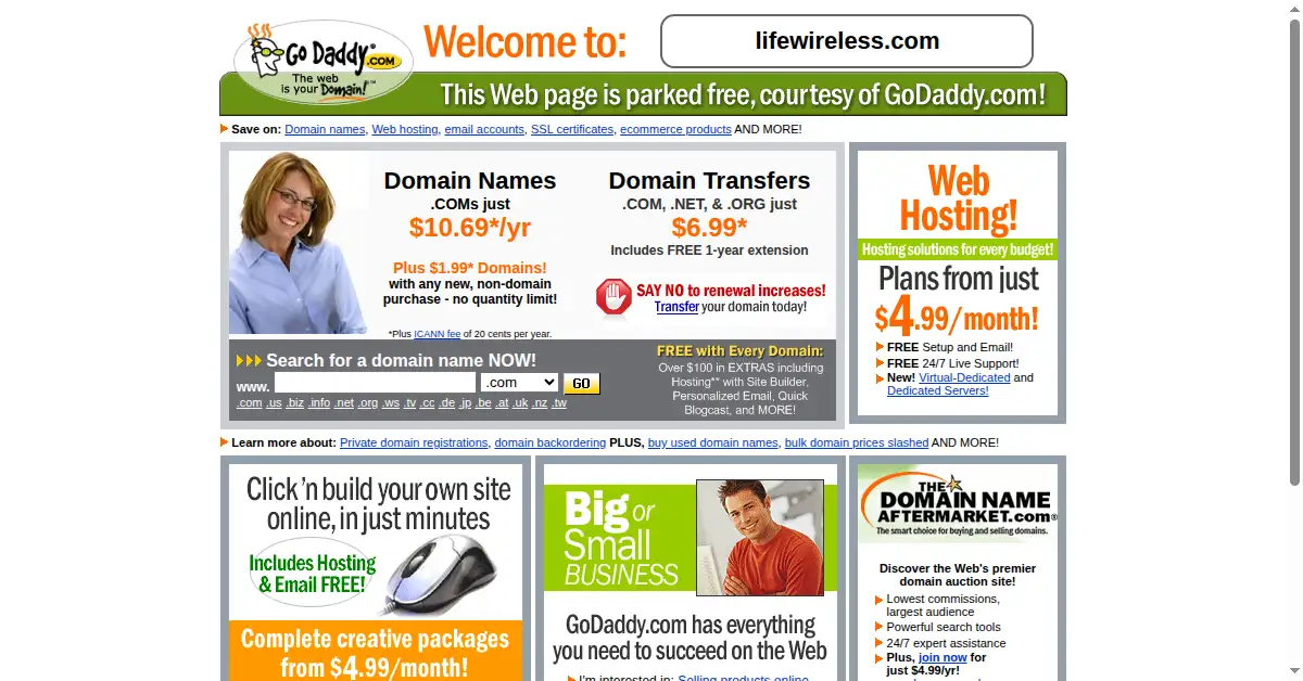 lifewireless.com as the Internet Archive first saved it, 14 May 2010