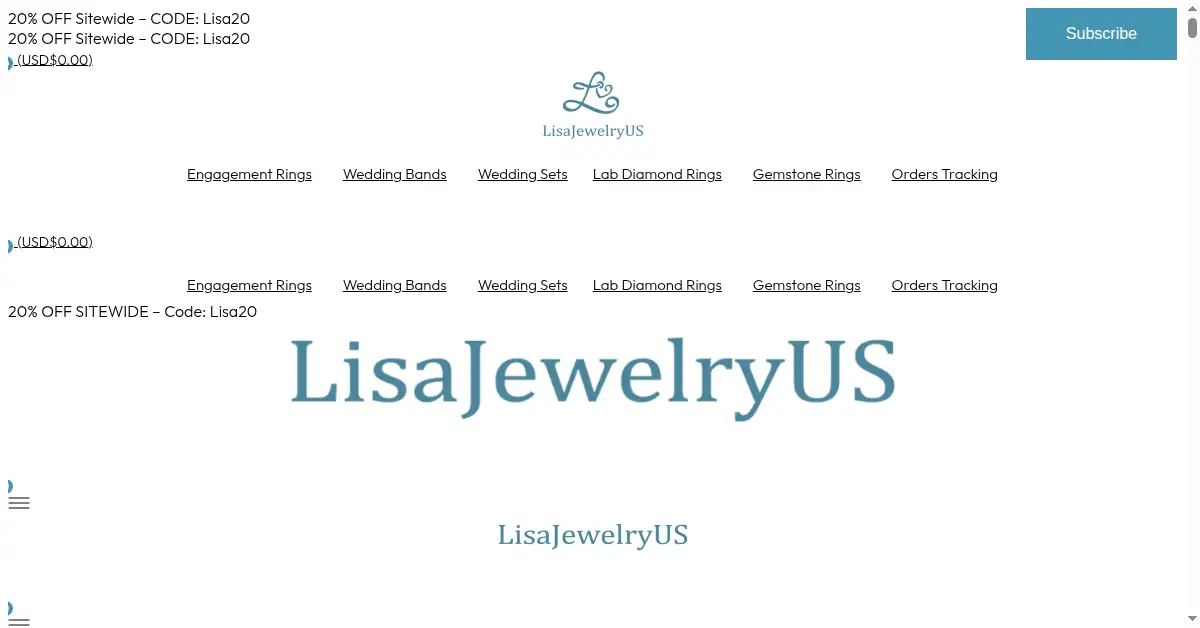 lisajewelryus.com as the Internet Archive first saved it, 22 Mar 2023