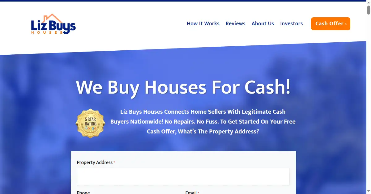 lizbuyshouses.net as the Internet Archive first saved it, 20 May 2024