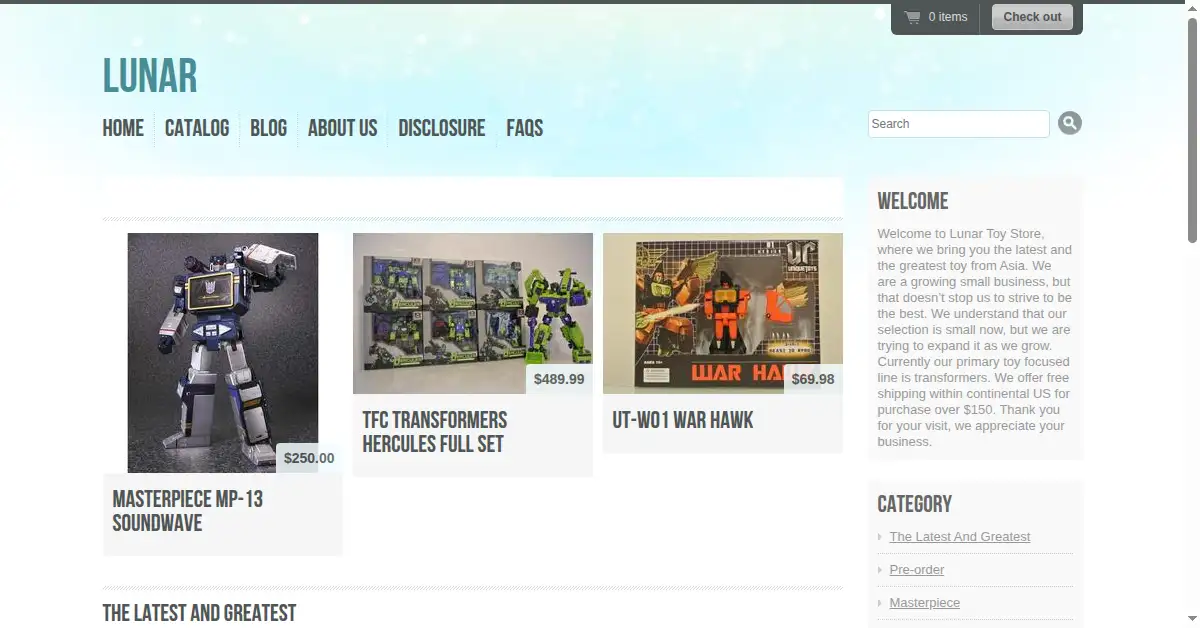 lunartoystore.com as the Internet Archive first saved it, 15 Mar 2013