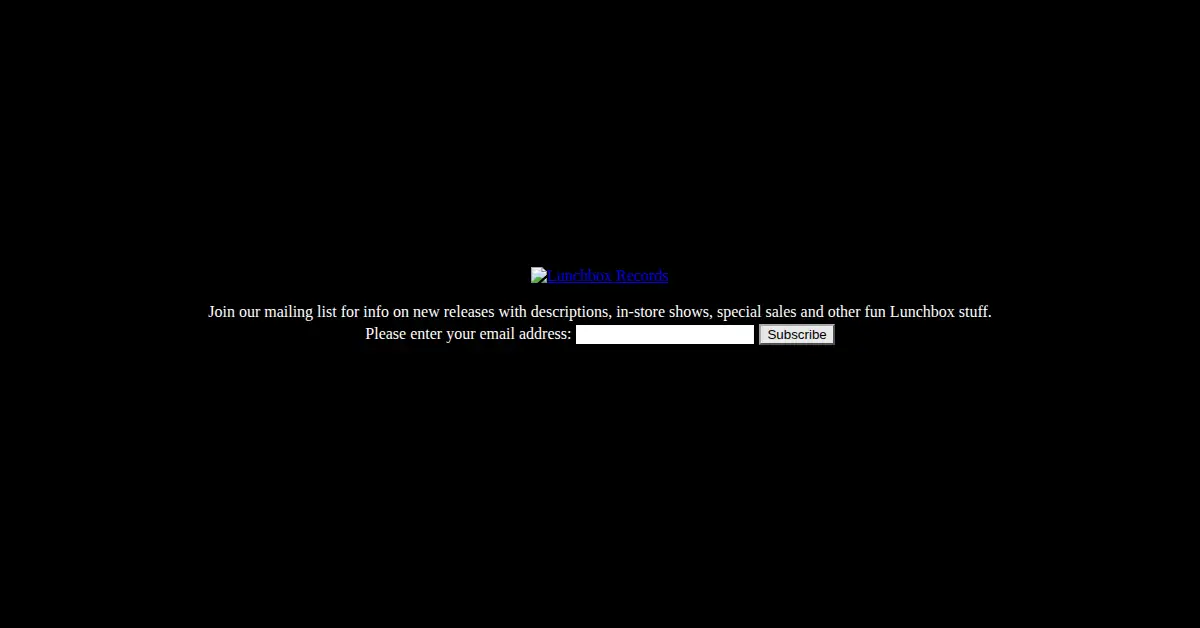 lunchboxrecords.com as the Internet Archive first saved it, 13 Dec 2007