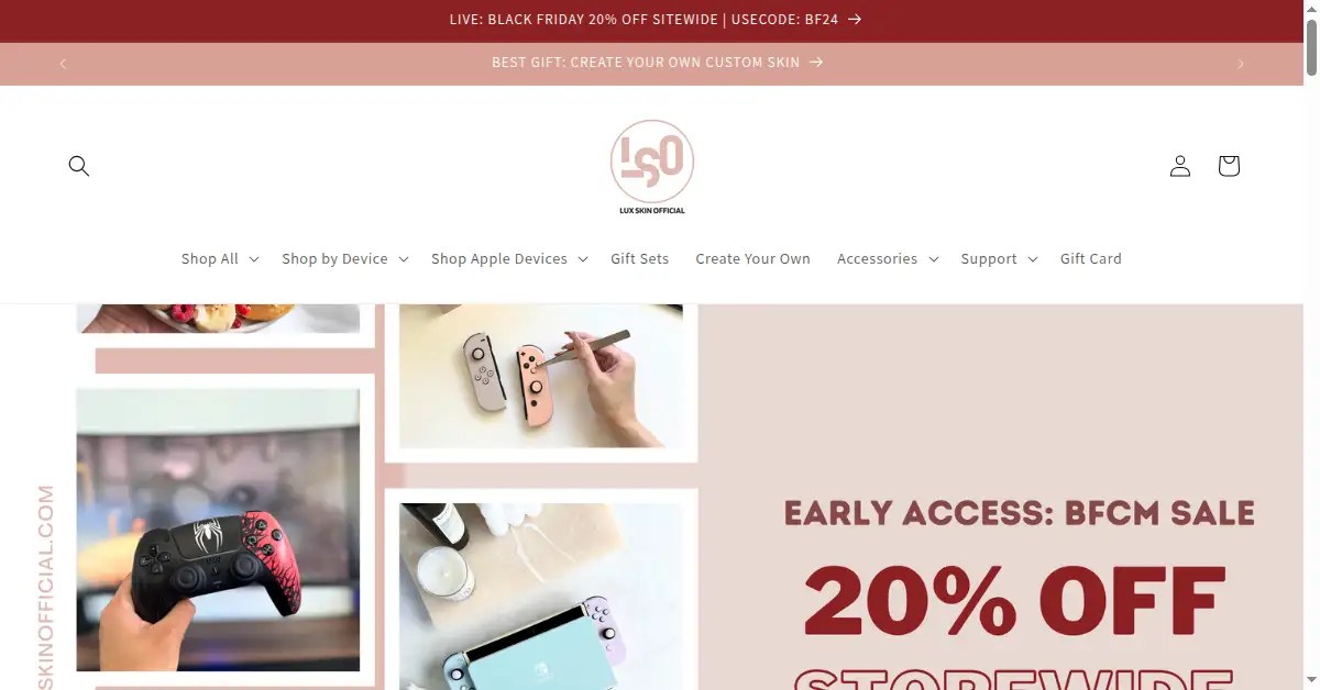 luxskinofficial.com as the Internet Archive first saved it, 25 Nov 2024