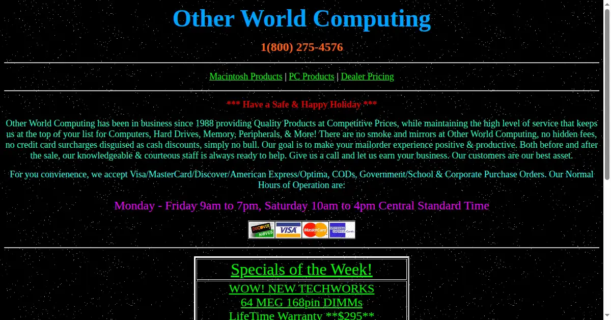 macsales.com as the Internet Archive first saved it, 19 Dec 1996