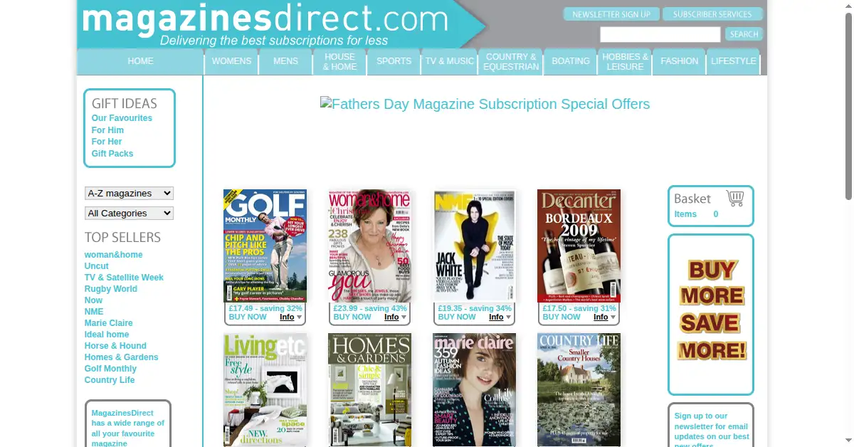 magazinesdirect.com as the Internet Archive first saved it, 5 Jun 2010