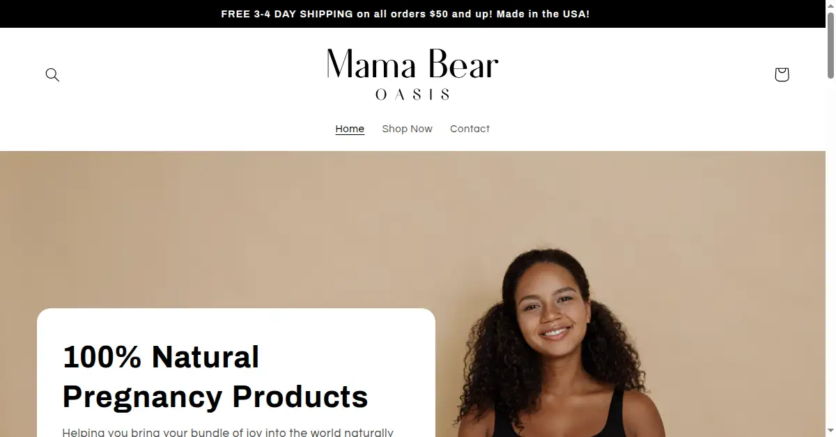 mamabearoasis.com as the Internet Archive first saved it, 6 Oct 2023