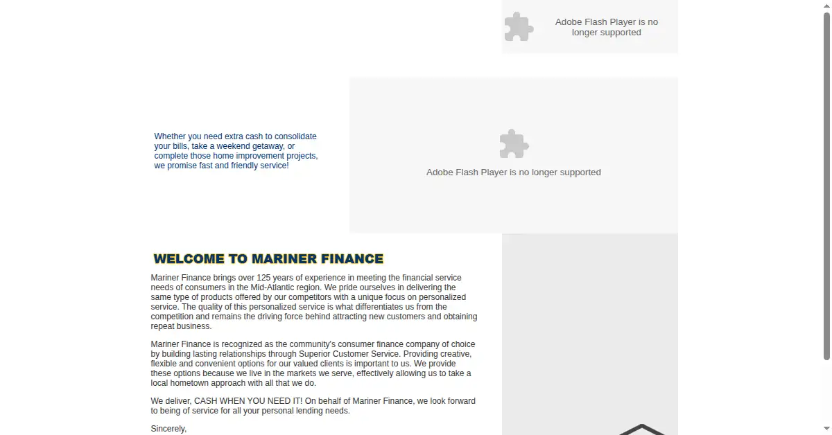 marinerfinance.com as the Internet Archive first saved it, 23 Feb 2008