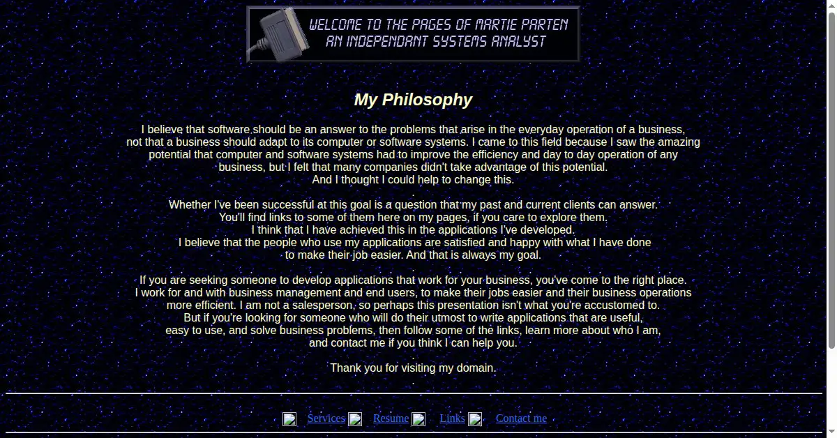 martie.com as the Internet Archive first saved it, 14 Oct 1999