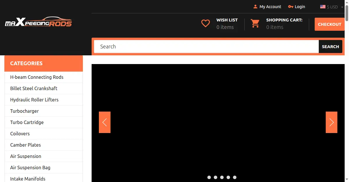 maxpeedingrods.com as the Internet Archive first saved it, 30 May 2016