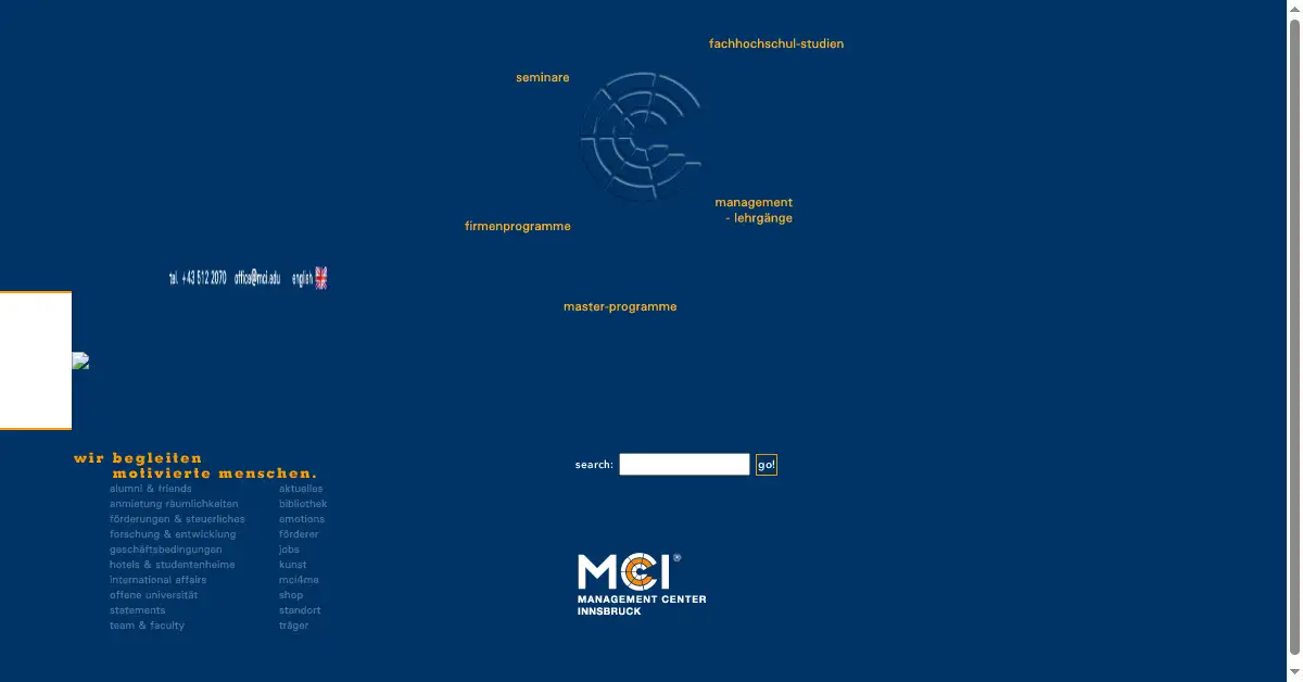 mci.edu as the Internet Archive first saved it, 14 Feb 2003