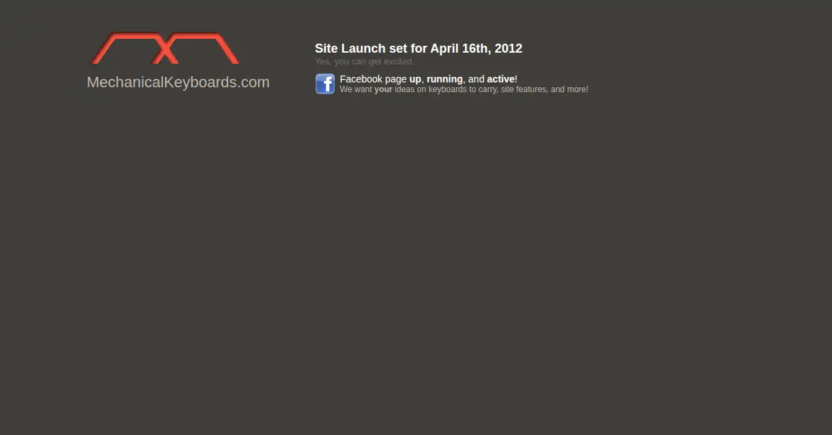 mechanicalkeyboards.com as the Internet Archive first saved it, 14 Apr 2012