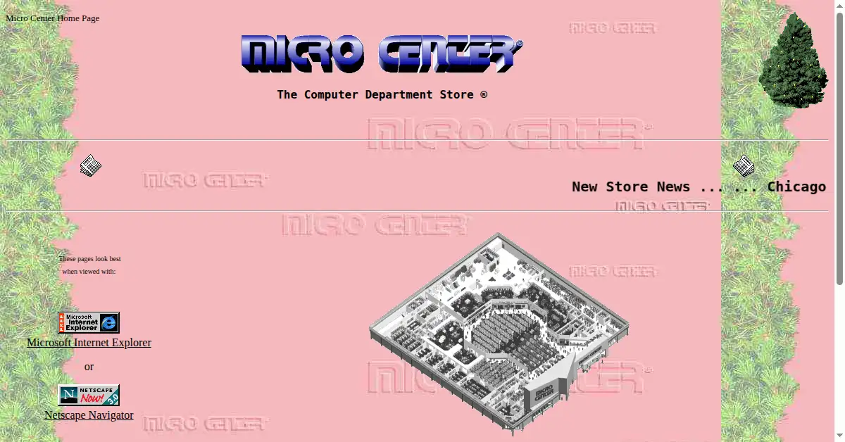 microcenter.com as the Internet Archive first saved it, 28 Dec 1996