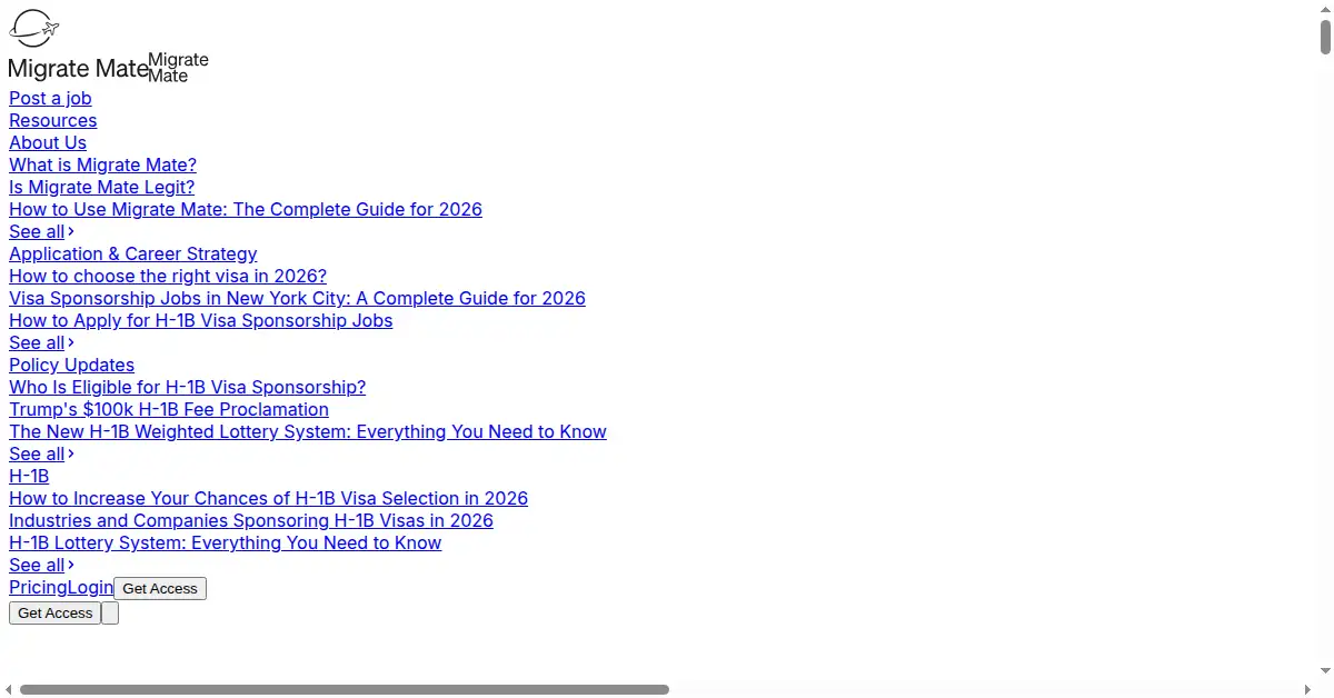 migratemate.co as the Internet Archive first saved it, 19 Jan 2026