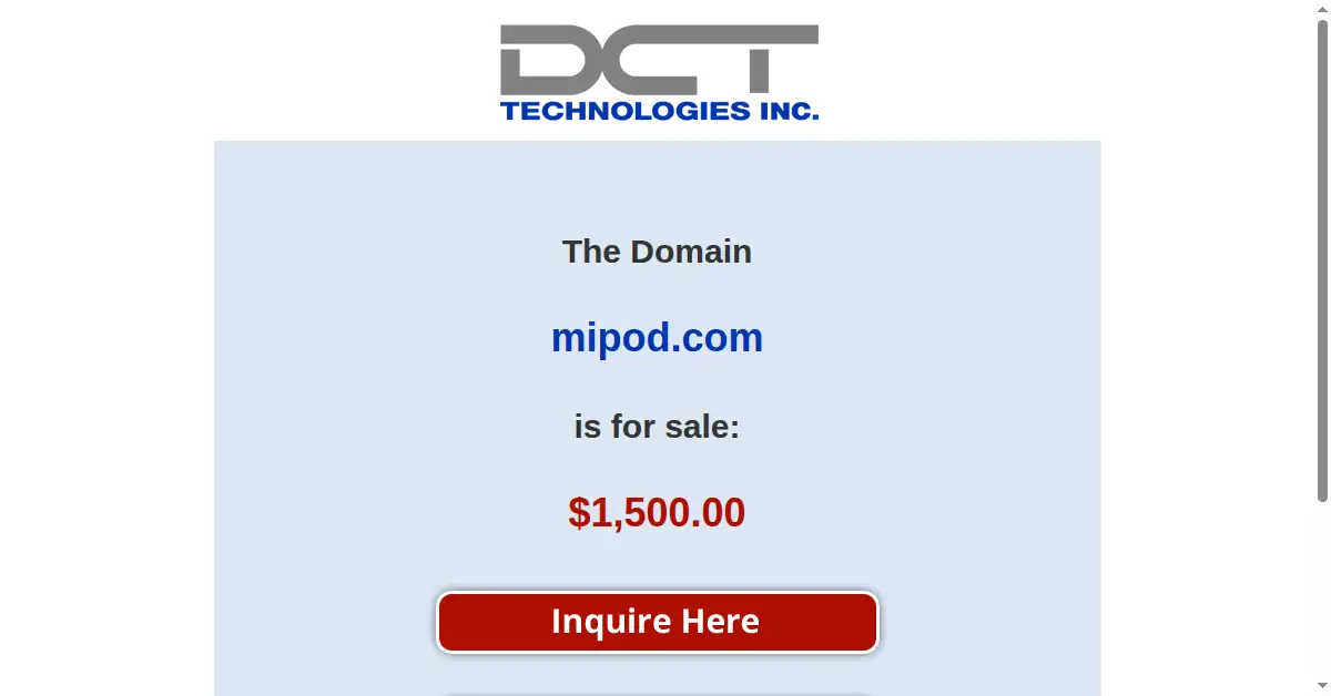mipod.com as the Internet Archive first saved it, 24 Apr 2015