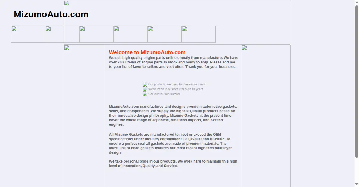 mizumoauto.com as the Internet Archive first saved it, 26 Dec 2007