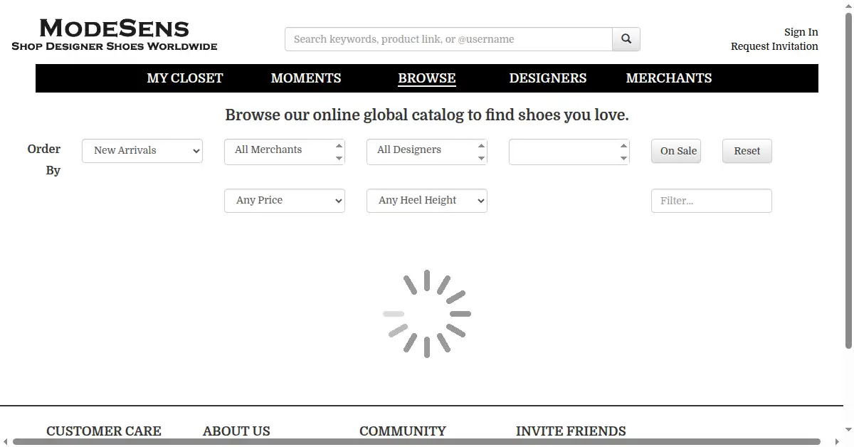 modesens.com as the Internet Archive first saved it, 2 Mar 2015