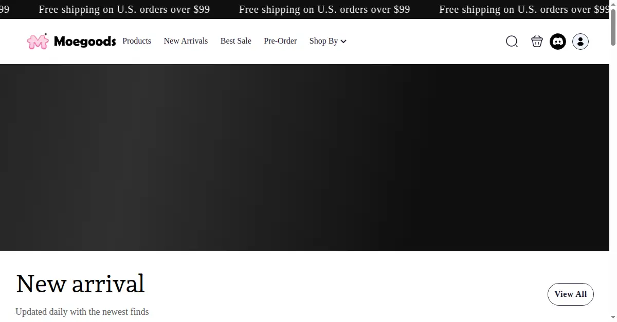 moegoods.store as the Internet Archive first saved it, 16 Apr 2026