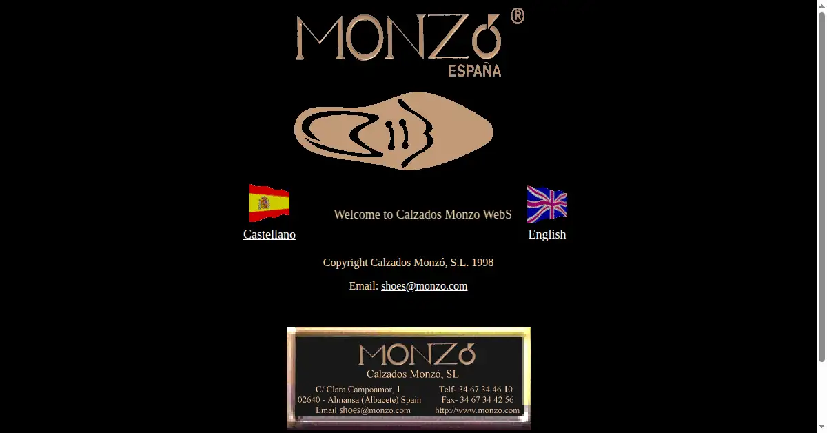 monzo.com as the Internet Archive first saved it, 6 Dec 1998