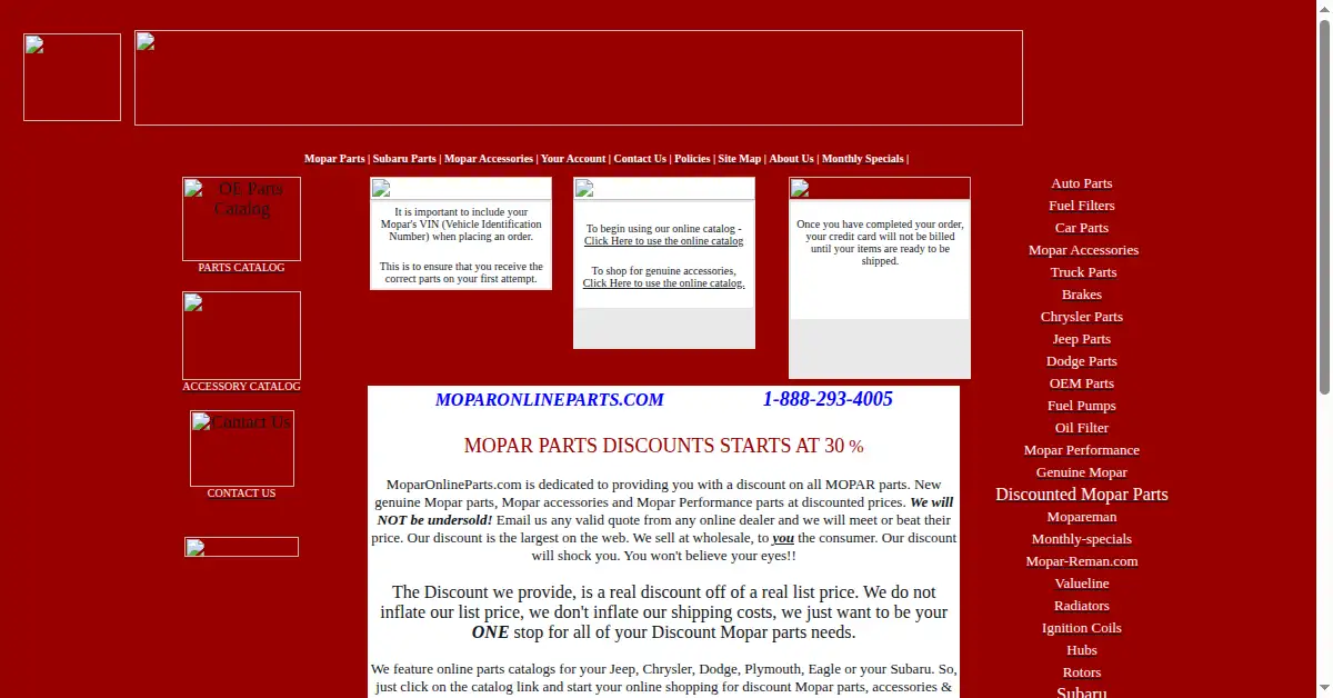 moparonlineparts.com as the Internet Archive first saved it, 3 Apr 2008