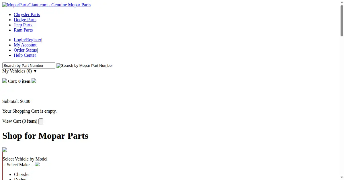 moparpartsgiant.com as the Internet Archive first saved it, 22 Jul 2015
