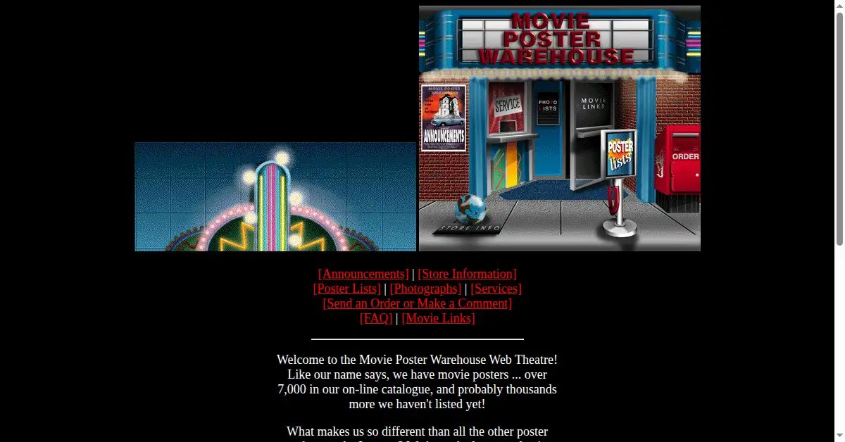 movieposter.com as the Internet Archive first saved it, 22 Dec 1996