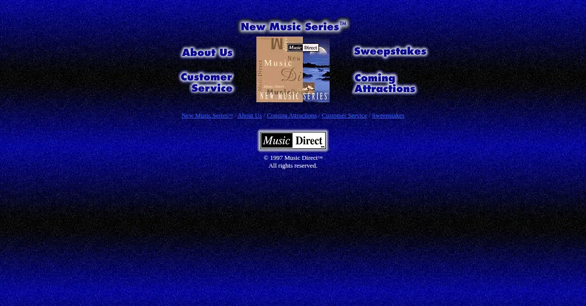 musicdirect.com as the Internet Archive first saved it, 28 Jan 1998