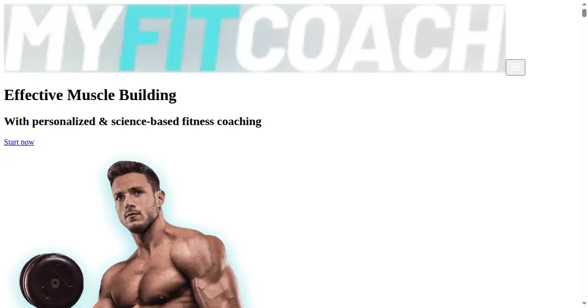 myfitcoach.app as the Internet Archive first saved it, 14 Nov 2024