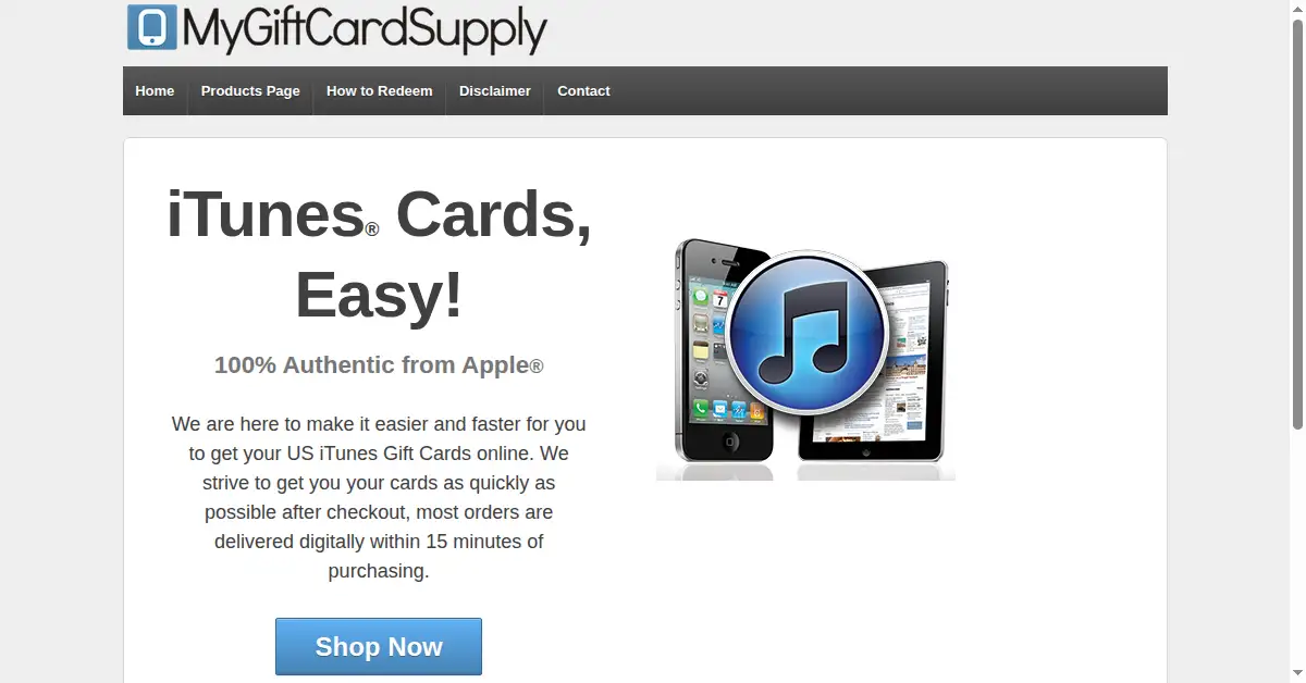 mygiftcardsupply.com as the Internet Archive first saved it, 6 Oct 2012