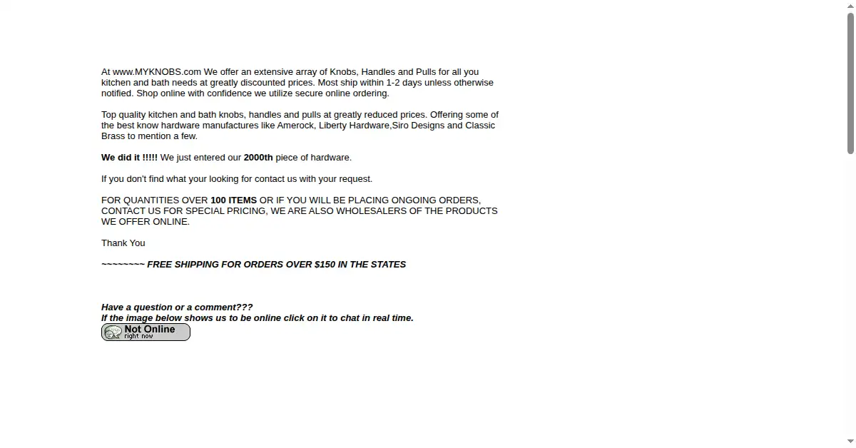 myknobs.com as the Internet Archive first saved it, 19 Aug 2000