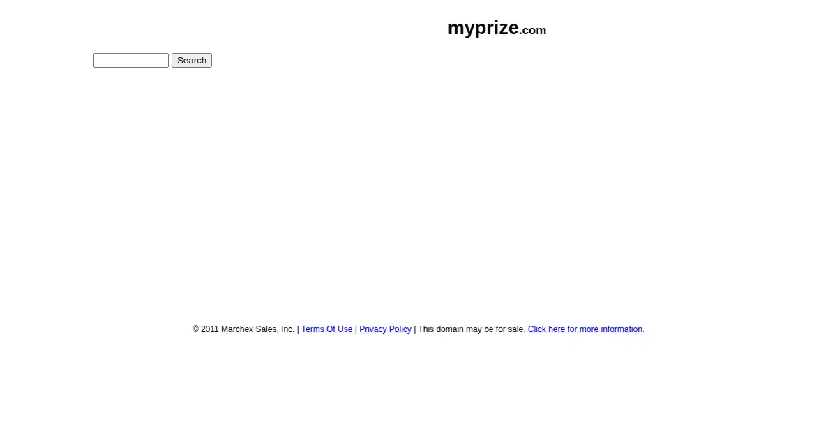 myprize.com as the Internet Archive first saved it, 2 Feb 2011
