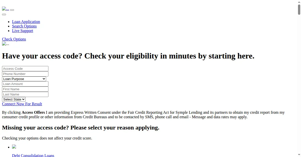 mysympleloan.com as the Internet Archive first saved it, 20 Oct 2021