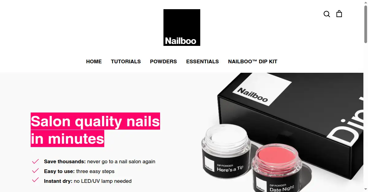 nailboo.com as the Internet Archive first saved it, 26 Jul 2020