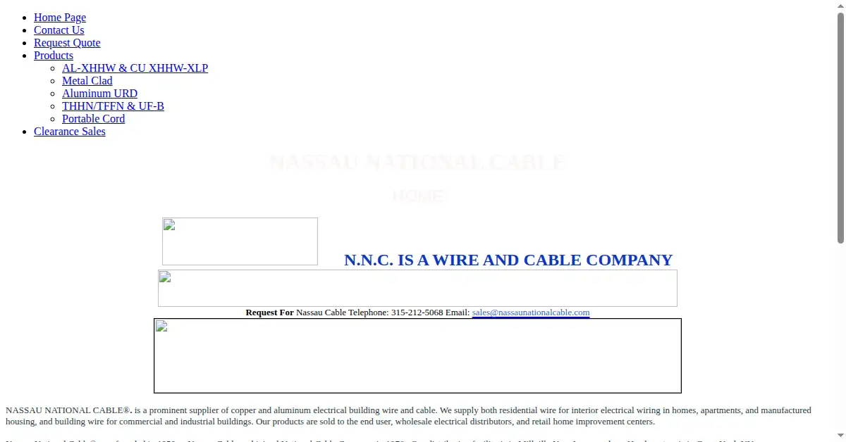 nassaunationalcable.com as the Internet Archive first saved it, 16 Feb 2009