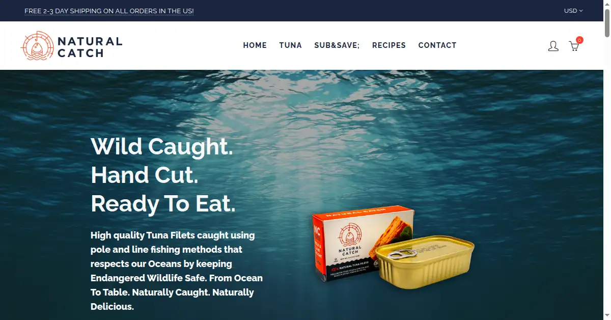 naturalcatchtuna.com as the Internet Archive first saved it, 6 Sep 2021