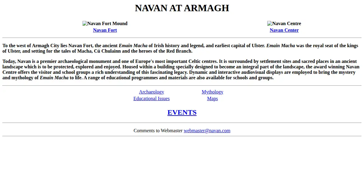 navan.com as the Internet Archive first saved it, 6 Dec 1998