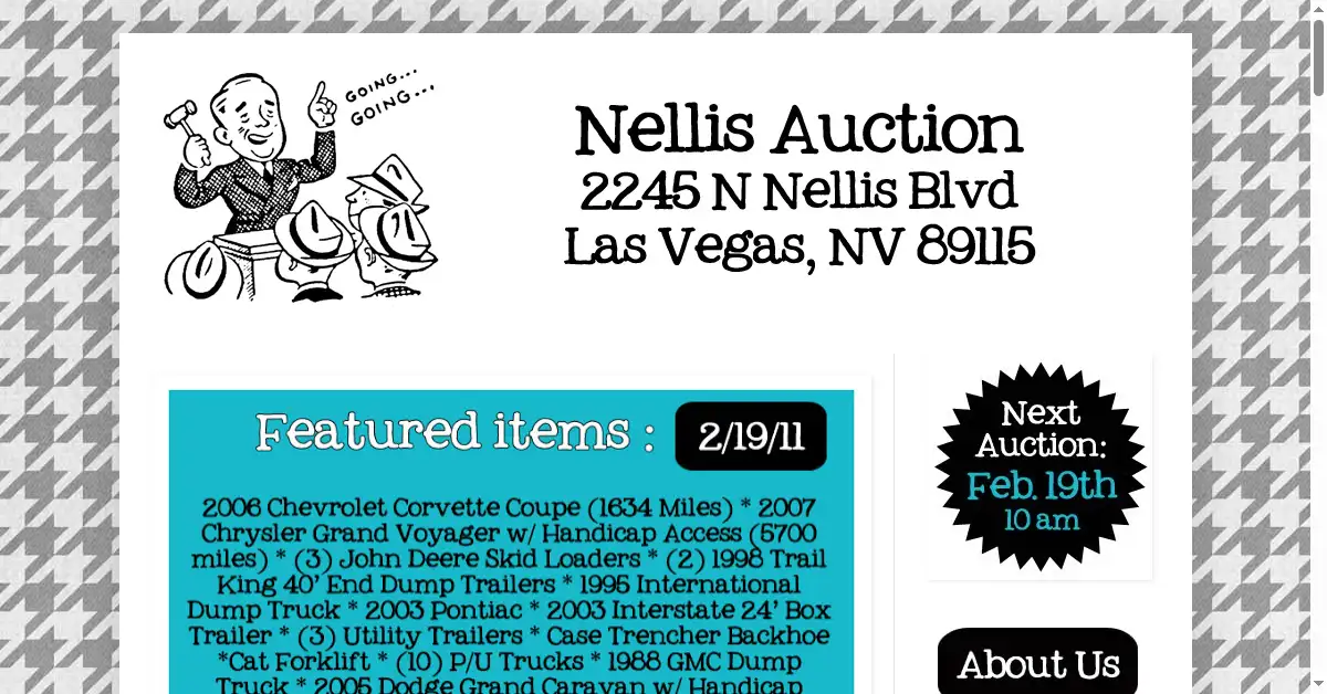 nellisauction.com as the Internet Archive first saved it, 26 Feb 2011