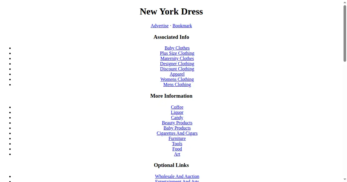 newyorkdress.com as the Internet Archive first saved it, 26 Sep 2004