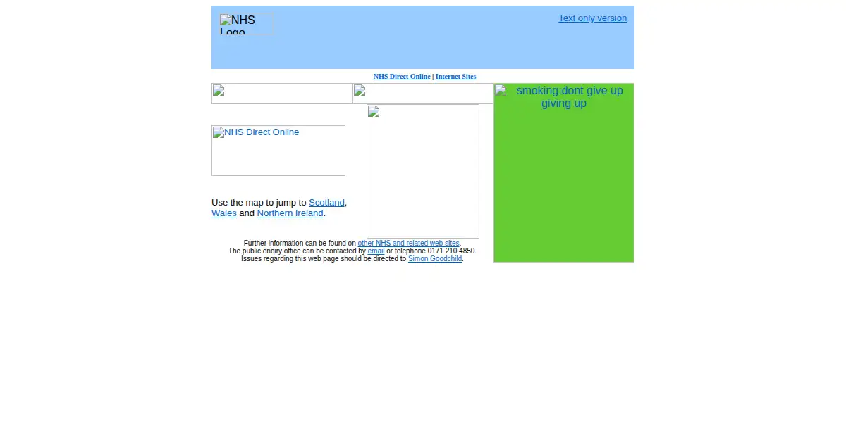 nhs.uk as the Internet Archive first saved it, 26 Feb 2000