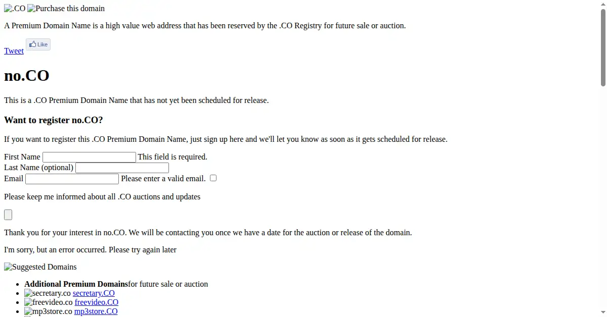no.co as the Internet Archive first saved it, 4 Dec 2011