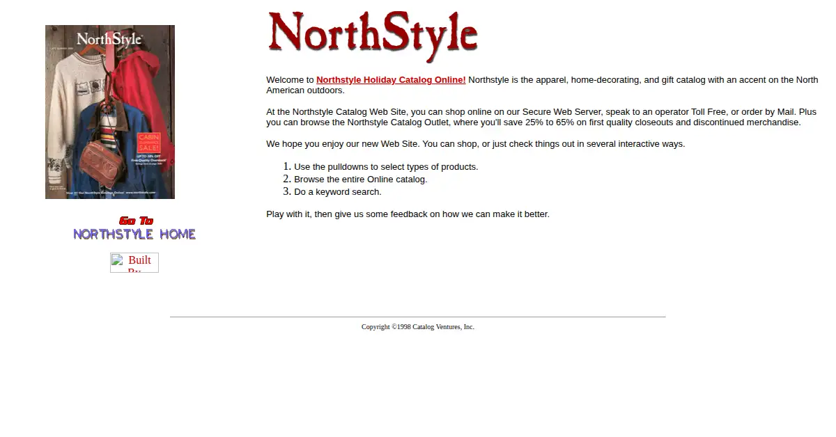 northstyle.com as the Internet Archive first saved it, 25 Jan 1999