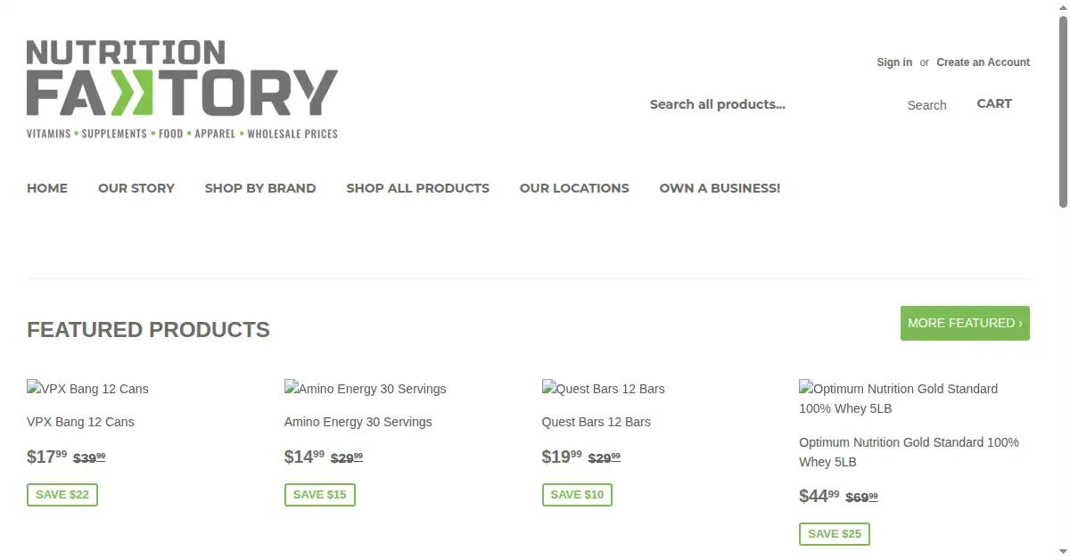 nutritionfaktory.com as the Internet Archive first saved it, 26 Aug 2018
