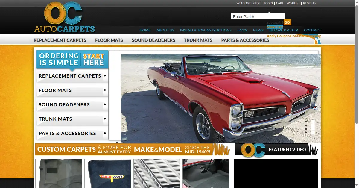 ocautocarpets.com as the Internet Archive first saved it, 29 Nov 2012