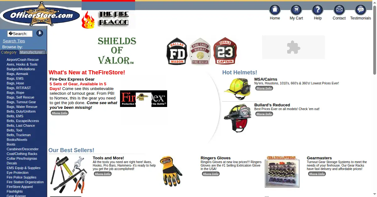 officerstore.com as the Internet Archive first saved it, 22 Mar 2004