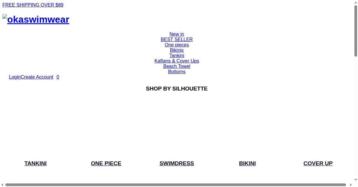 okaswimwear.com as the Internet Archive first saved it, 22 Feb 2024